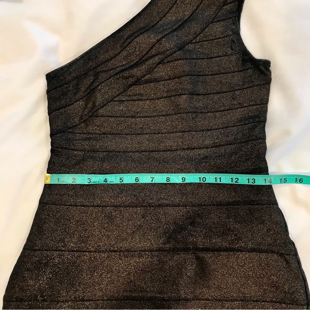 One shoulder Dress Express Small Metallic Bronze - Picture 10 of 10